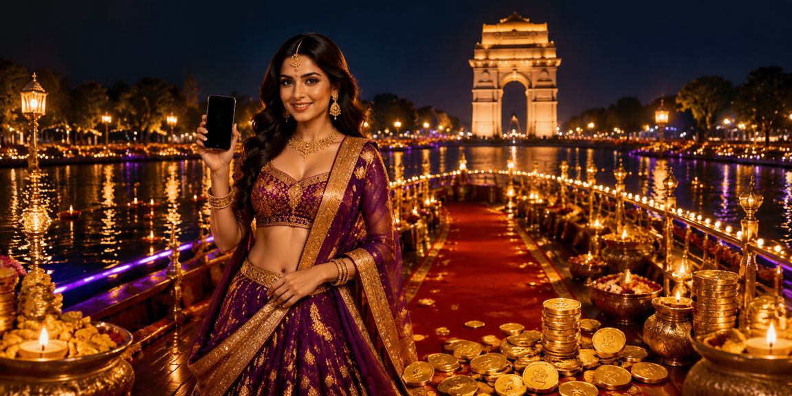 Mobile betting interface with Diwali festival theme